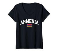 Femme Drapeau de l'Arménie Diaspora Arménienne Nationalité Patriotique Cadeau T-Shirt avec Col en V