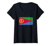 Femme Drapeau de l'Érythrée pour hommes, femmes, enfants T-Shirt avec Col en V