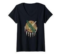 Femme Drapeau de l'État de l'Oklahoma Osage Nation Shield T-Shirt avec Col en V