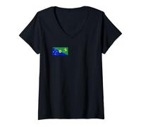 Femme Drapeau de l'île Christmas T-Shirt avec Col en V