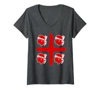 Femme Drapeau de l'île de la Sardaigne 4 Mori T-Shirt avec Col en V