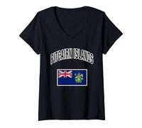 Femme Drapeau de l'île Pitcairn T-Shirt avec Col en V