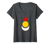Femme Drapeau de l'indépendance de la Mongolie intérieure de la Chine CCP génocide culturel T-Shirt avec Col en V
