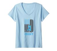 Femme Drapeau de Lutte Contre Le Cancer de la Prostate T-Shirt avec Col en V
