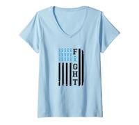 Femme Drapeau de Lutte Contre Le Cancer de la Prostate T-Shirt avec Col en V