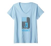 Femme Drapeau de Lutte Contre Le Cancer de la Prostate T-Shirt avec Col en V
