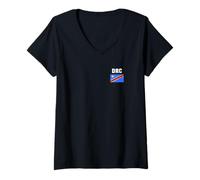 Femme Drapeau de poche RDC République démocratique du Congo T-Shirt avec Col en V