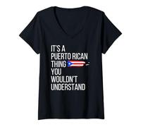Femme Drapeau de Porto Rico It's a Puerto Rico Thing PR Taino T-Shirt avec Col en V