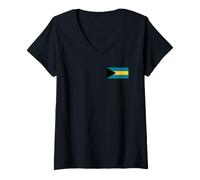 Femme Drapeau des Bahamas des Bahamas T-Shirt avec Col en V