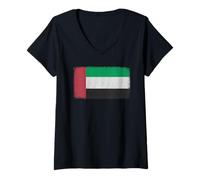 Femme Drapeau des Émirats arabes unis pour hommes, femmes, enfants T-Shirt avec Col en V