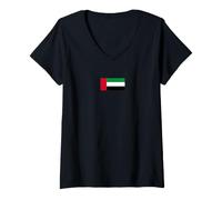 Femme Drapeau des Émirats Arabes Unis T-Shirt avec Col en V