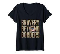 Femme Drapeau des États-Unis du Vietnam - Soldat patriotique - Journée des anciens combattants T-Shirt avec Col en V