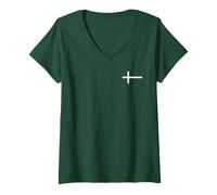 Femme Drapeau des Hébrides extérieures Écosse T-Shirt avec Col en V