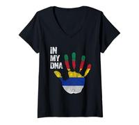 Femme Drapeau Druze, Syrie, Liban, Suwayda, Druze, Drapeau des druzes. T-Shirt avec Col en V