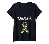 Femme Drapeau Druze, Syrie, Liban, Suwayda, Druze, Drapeau des druzes T-Shirt avec Col en V