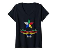 Femme Drapeau Druze, Syrie, Liban, Suwayda, Druze, Drapeau des druzes T-Shirt avec Col en V