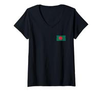 Femme Drapeau du Bangladesh pour hommes, femmes, enfants T-Shirt avec Col en V