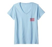 Femme Drapeau du Congrès des États-Unis de Grand-Continent Colors T-Shirt avec Col en V