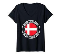 Femme Drapeau du Danemark Groenland n'est Pas à Vendre Design Danois T-Shirt avec Col en V