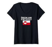 Femme Drapeau du Groenland Pas à Vendre Politique Tops & Accessoires T-Shirt avec Col en V