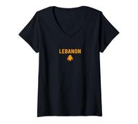 Femme Drapeau du Liban Beyrouth, cèdre, Patrimoine libanais T-Shirt avec Col en V