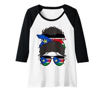 Femme Drapeau du Soudan du Sud - Fille - Femme fière Manche Raglan