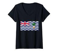 Femme Drapeau du Territoire Britannique de l'océan Indien T-Shirt avec Col en V