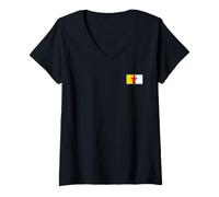 Femme Drapeau du Territoire du Nunavut du Nord Canada T-Shirt avec Col en V