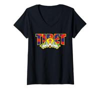 Femme Drapeau du Tibet T-Shirt avec Col en V