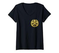 Femme Drapeau du Vatican catholique Romain T-Shirt avec Col en V