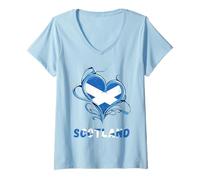 Femme Drapeau écossais écossais Country Pride Scotland Roots T-Shirt avec Col en V