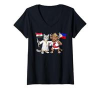 Femme Drapeau Égypte Philippines Racines Égyptiennes Héritage T-Shirt avec Col en V