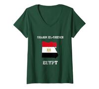 Femme Drapeau égyptien Vieilli de la fierté de Charm el-Cheikh T-Shirt avec Col en V