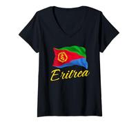 Femme Drapeau érythréen Patriotique Africain pour Hommes, Femmes, Enfants T-Shirt avec Col en V