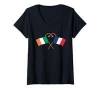 Femme Drapeau français Heritage France Irlande Drapeau français T-Shirt avec Col en V
