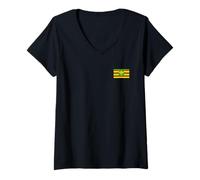 Femme Drapeau Hawaï Kanaka Maoli T-Shirt avec Col en V