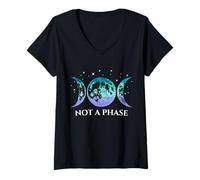 Femme Drapeau Humoristique Neptunique Pride Not A Phase T-Shirt avec Col en V