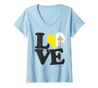 Femme Drapeau « I Love Vatican » en Forme de cœur pour Voyage Patriotique T-Shirt avec Col en V