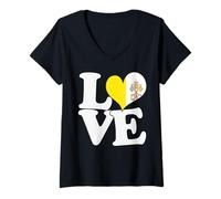 Femme Drapeau « I Love Vatican » en Forme de cœur pour Voyage Patriotique T-Shirt avec Col en V