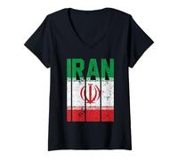 Femme Drapeau iranien de la fierté iranienne T-Shirt avec Col en V