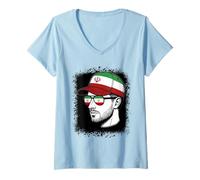 Femme Drapeau iranien pour Homme - Design National T-Shirt avec Col en V