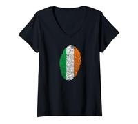 Femme Drapeau Irlandais de l'Irlande Patriotic Pride Heritage Cadeau T-Shirt avec Col en V