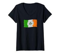 Femme Drapeau Irlande Éire MMA Faugh a' Ballagh! T-Shirt avec Col en V