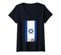 Femme Drapeau israélien Patriotique sionisme fierté juive T-Shirt avec Col en V