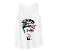 Femme Drapeau Italien américain Café Mama Girl Sister Aunt Italie USA Flag Débardeur