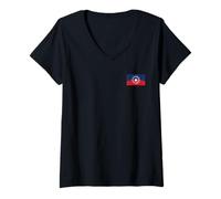 Femme Drapeau Juin 19 juin 1865 Fin de l'esclavage T-Shirt avec Col en V