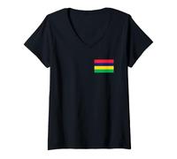Femme Drapeau mauricien de l'île Maurice T-Shirt avec Col en V