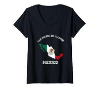Femme Drapeau Mexicain Classique San Miguel de Allende T-Shirt avec Col en V
