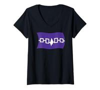Femme Drapeau ondulé de la Confédération iroquoise Indienne amérindienne T-Shirt avec Col en V