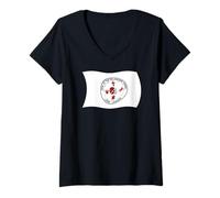 Femme Drapeau ondulé des Algonquiens amérindiens Lenni Lenape T-Shirt avec Col en V